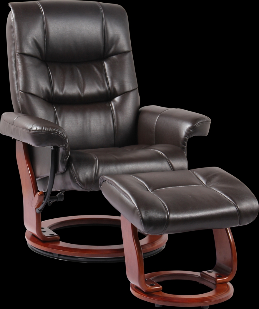 Calvo Brown Recliner & Ottoman - Thumbnail - Image 1