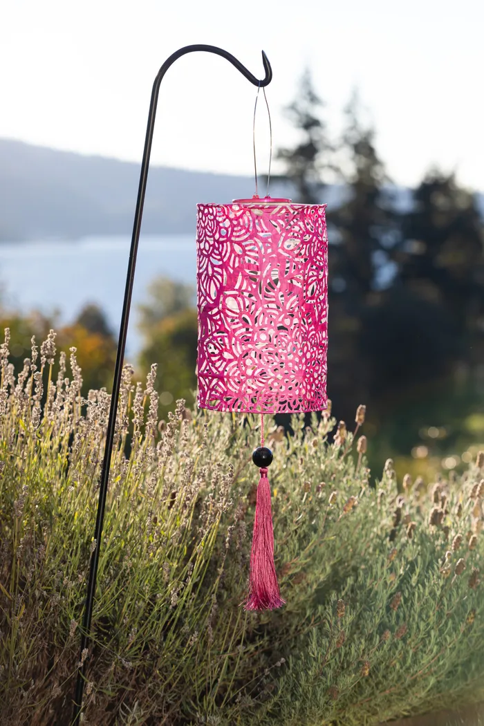 Calypso Raspberry Outdoor Solar Lantern - Thumbnail - Image 3