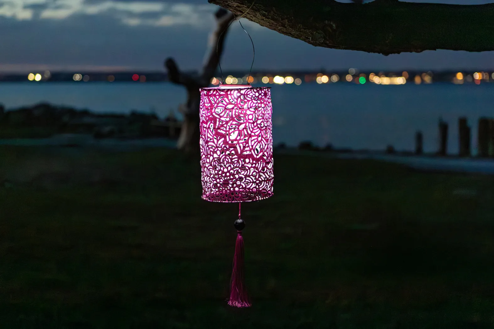 Calypso Raspberry Outdoor Solar Lantern - Thumbnail - Image 5