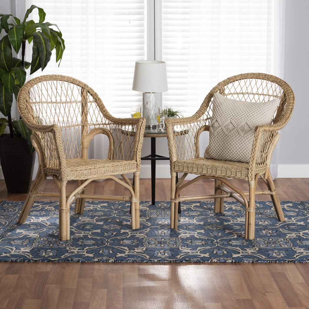 Camarra Natural Accent Chair, Set of 2 - Thumbnail - Image 2
