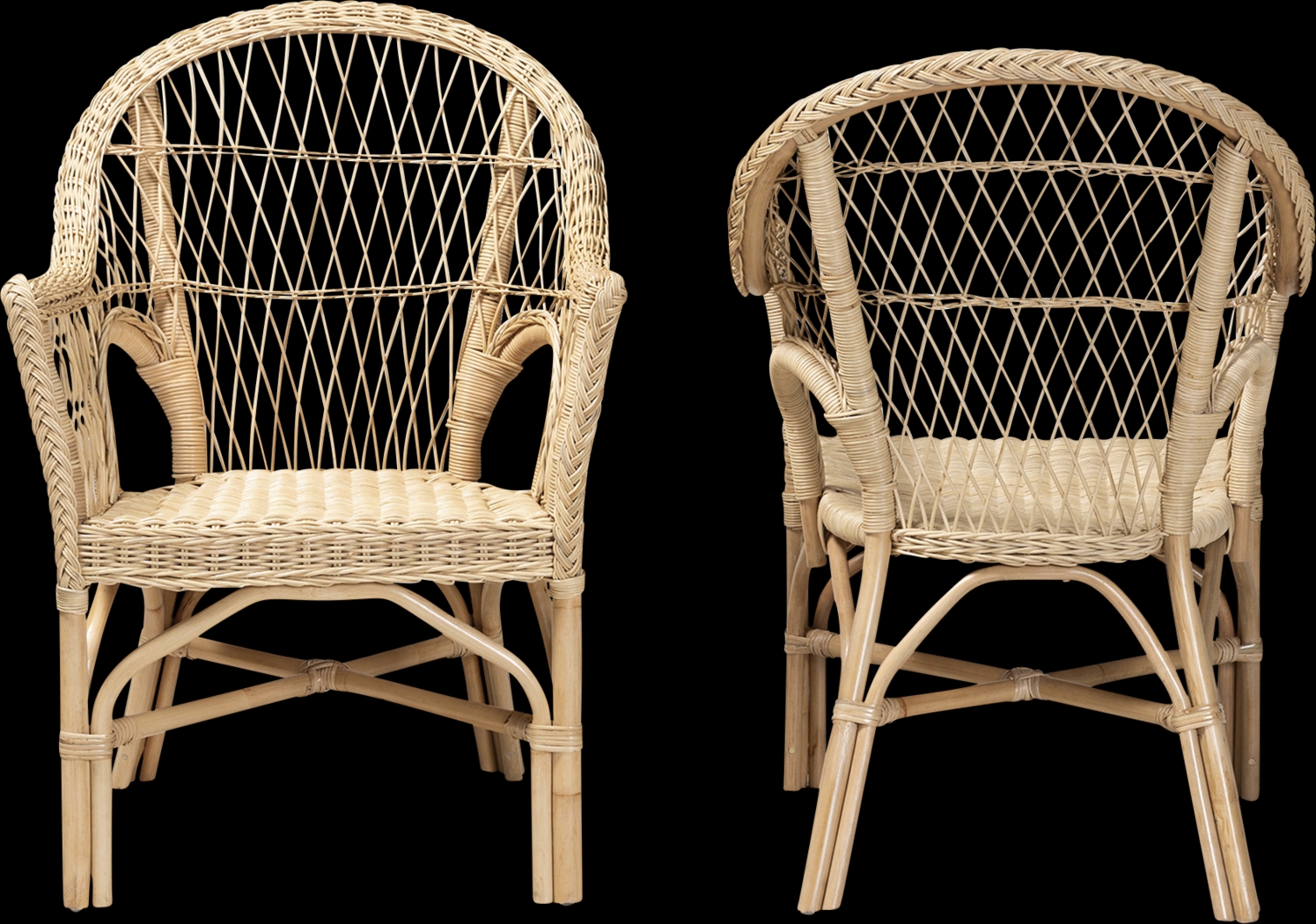 Camarra Natural Accent Chair, Set of 2 - Thumbnail - Image 4