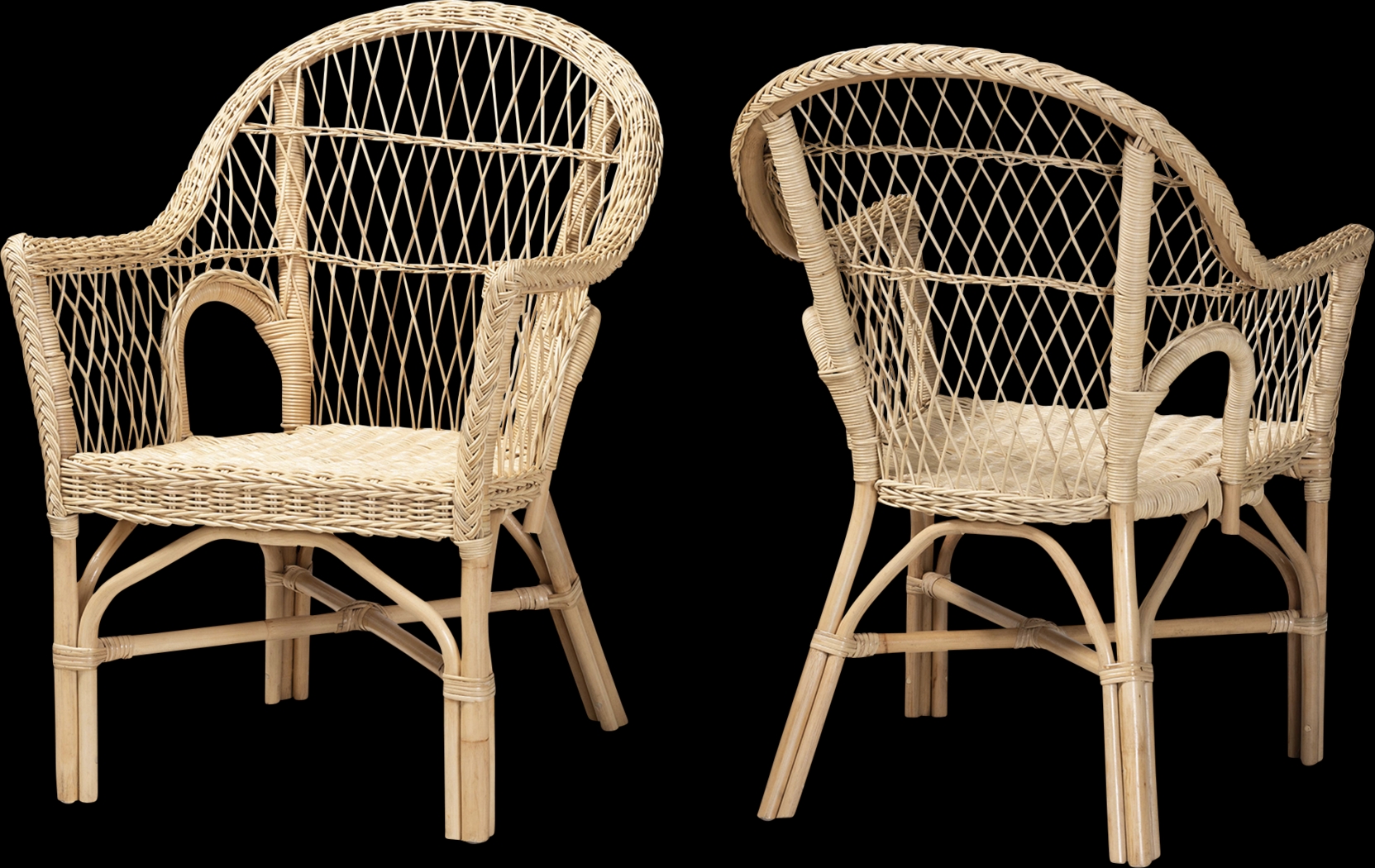 Camarra Natural Accent Chair, Set of 2 - Thumbnail - Image 1