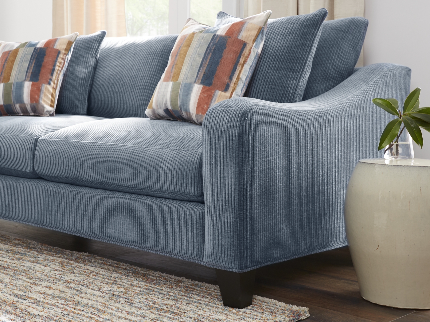 Cambria Blue 7 Pc Living Room with Gel Foam Sleeper Sofa - Thumbnail - Image 3