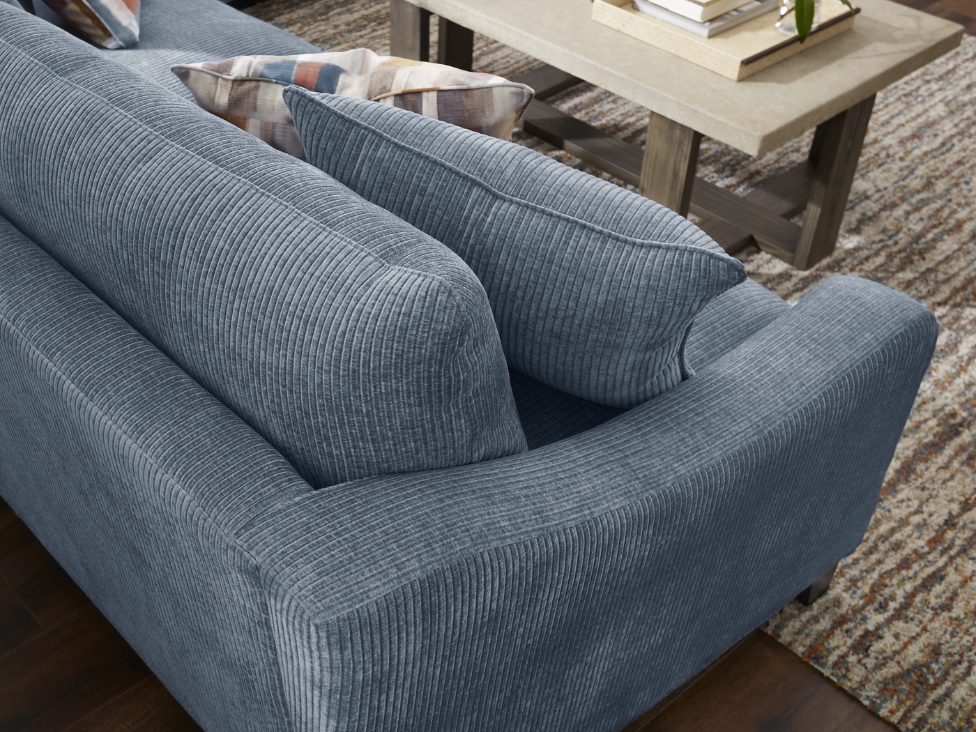 Cambria Blue 7 Pc Living Room with Sleeper Sofa - Thumbnail - Image 8