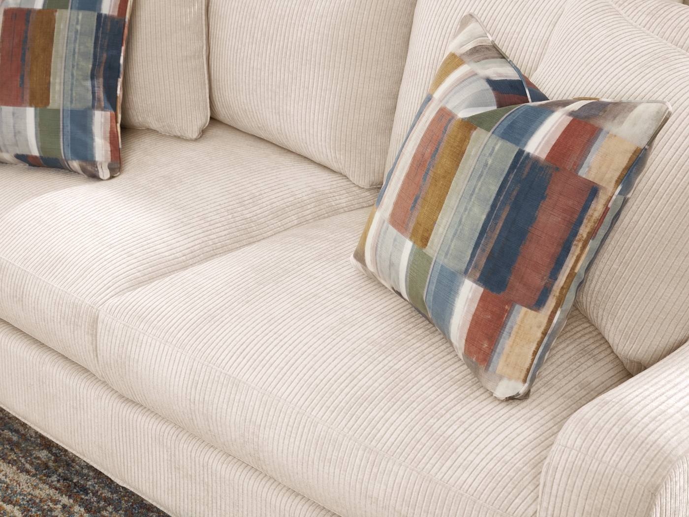 Cambria Ivory 7 Pc Living Room with Gel Foam Sleeper - Thumbnail - Image 5