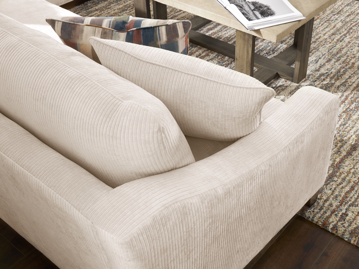 Cambria Ivory 7 Pc Living Room with Gel Foam Sleeper - Thumbnail - Image 7