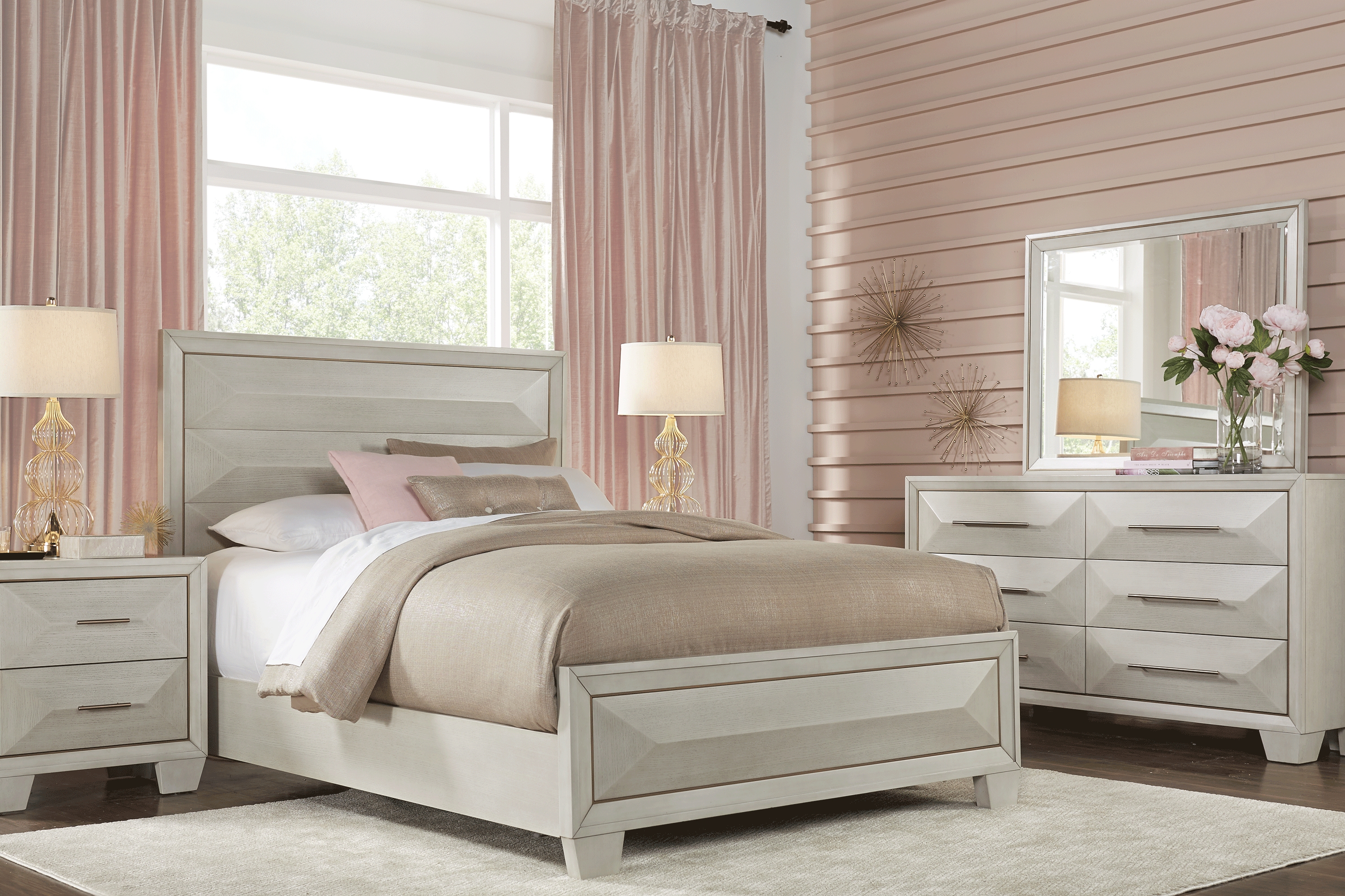 Cambrian Court White 6 Pc King Panel Bedroom - Thumbnail - Image 1