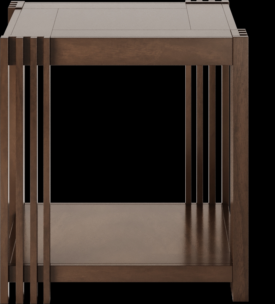 Camellia Brown Cherry Finish End Table - Thumbnail - Image 2