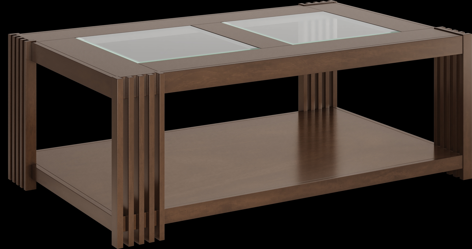 Camellia Brown Cherry Finish Rectangle Cocktail Table - Thumbnail - Image 1