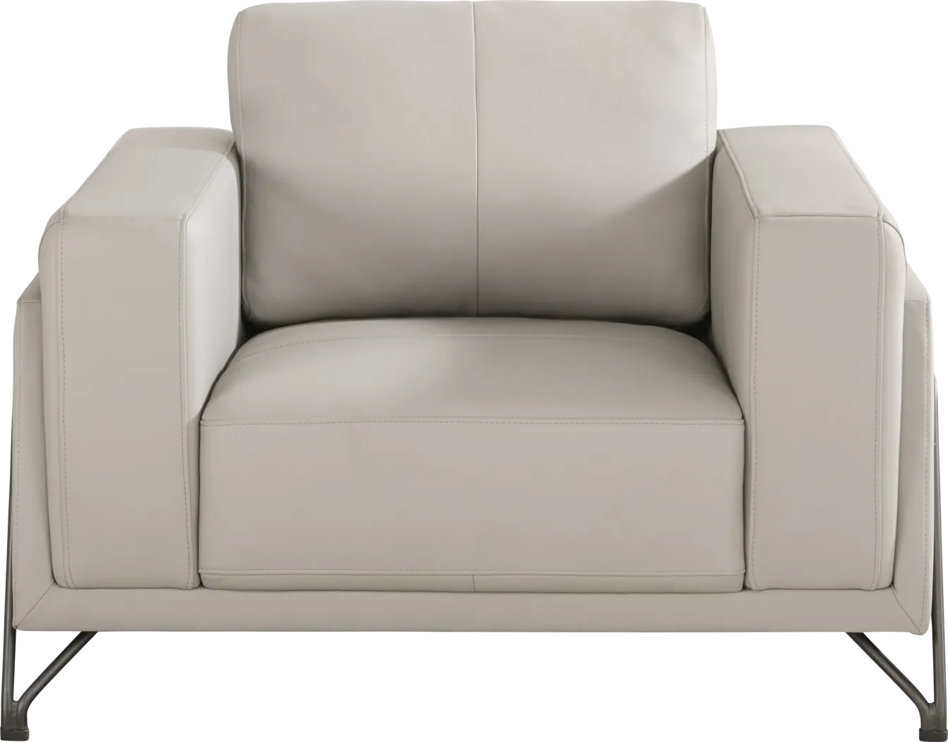 Camelot Dove Gray Leather Chair - Thumbnail - Image 2