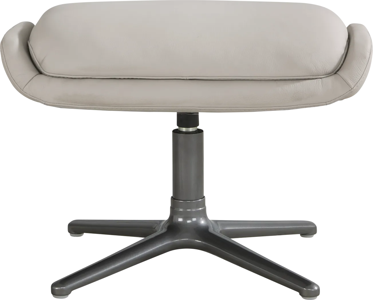 Camelot Dove Gray Leather Ottoman - Thumbnail - Image 2