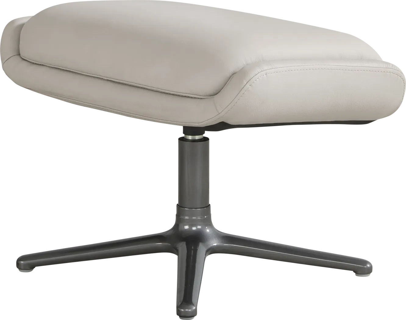 Camelot Dove Gray Leather Ottoman - Thumbnail - Image 1