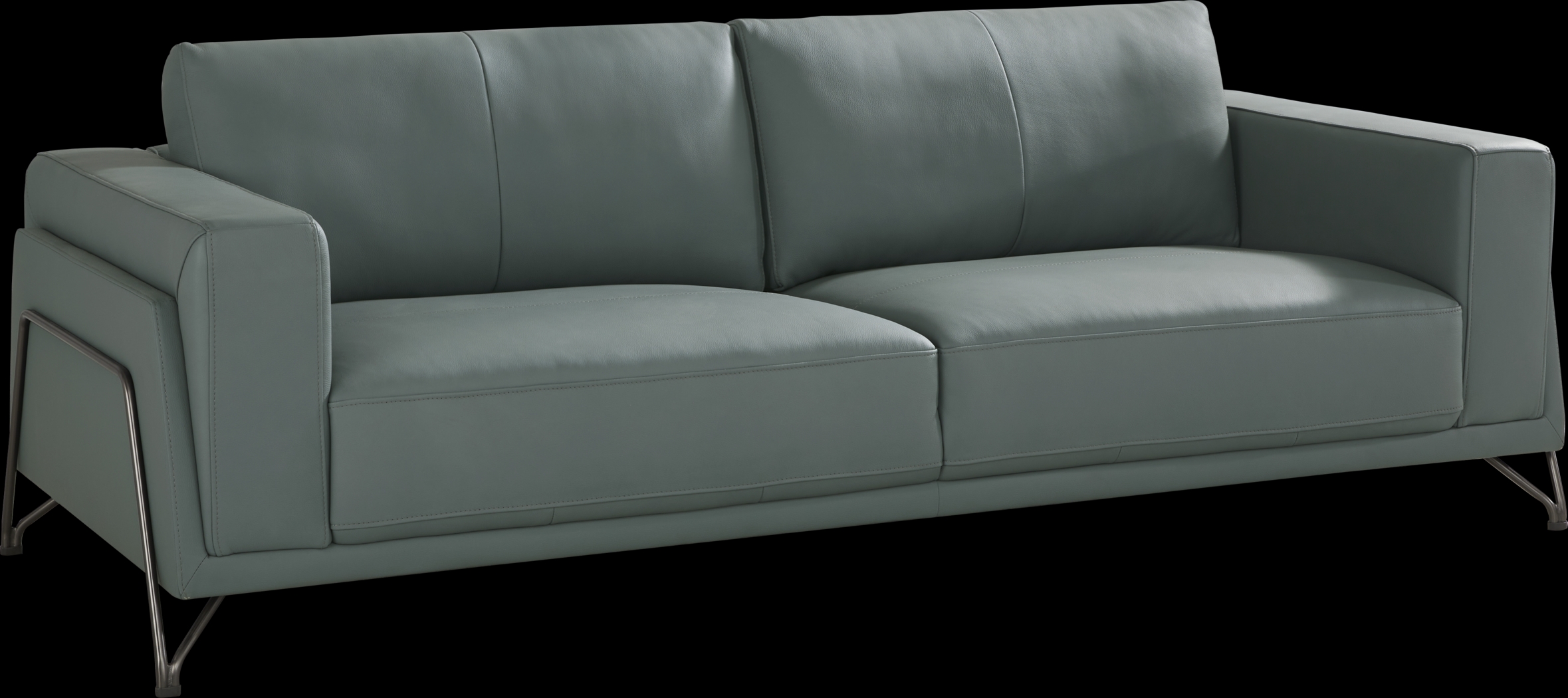 Camelot Slate Blue Leather Sofa - Thumbnail - Image 3