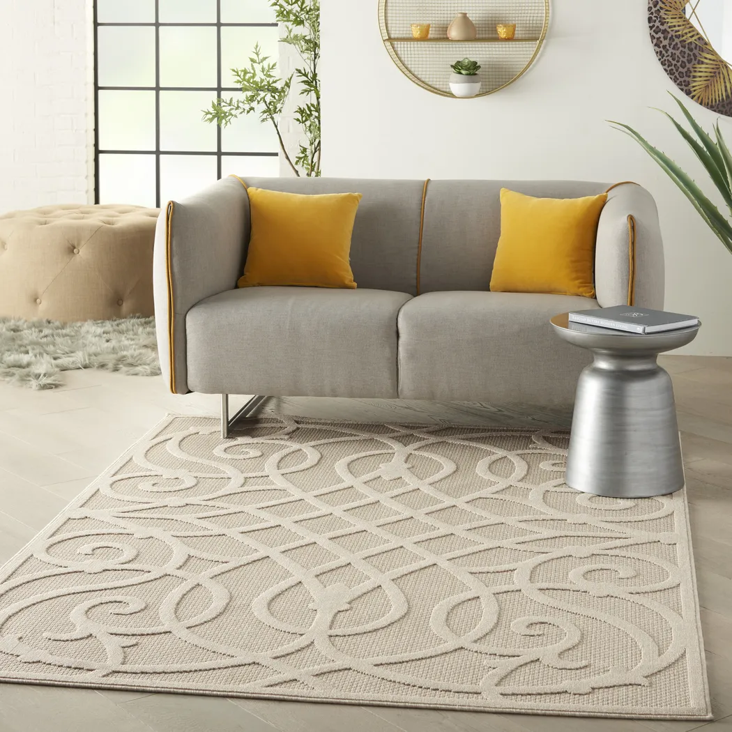 Cammie Cream 5' x 7' Indoor/Outdoor Rug - Thumbnail - Image 8