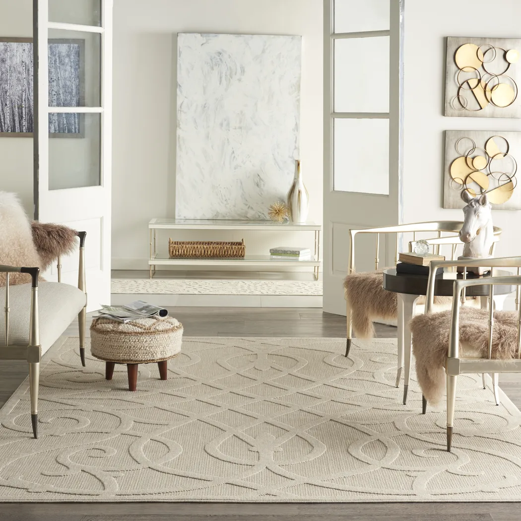 Cammie Cream 5' x 7' Indoor/Outdoor Rug - Thumbnail - Image 9
