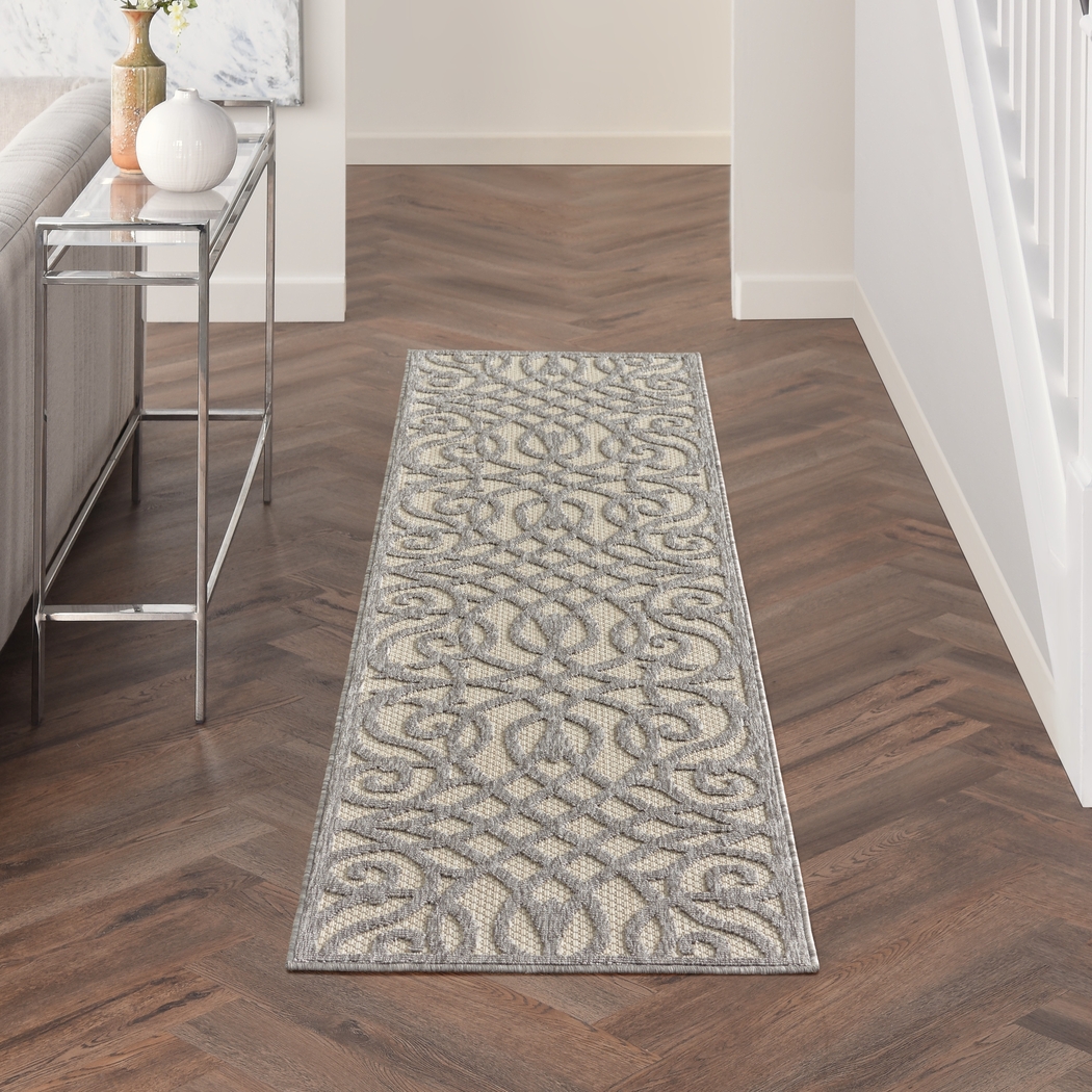 Cammie Gray 2'2 x 7'6 Runner Indoor/Outdoor Rug - Thumbnail - Image 3