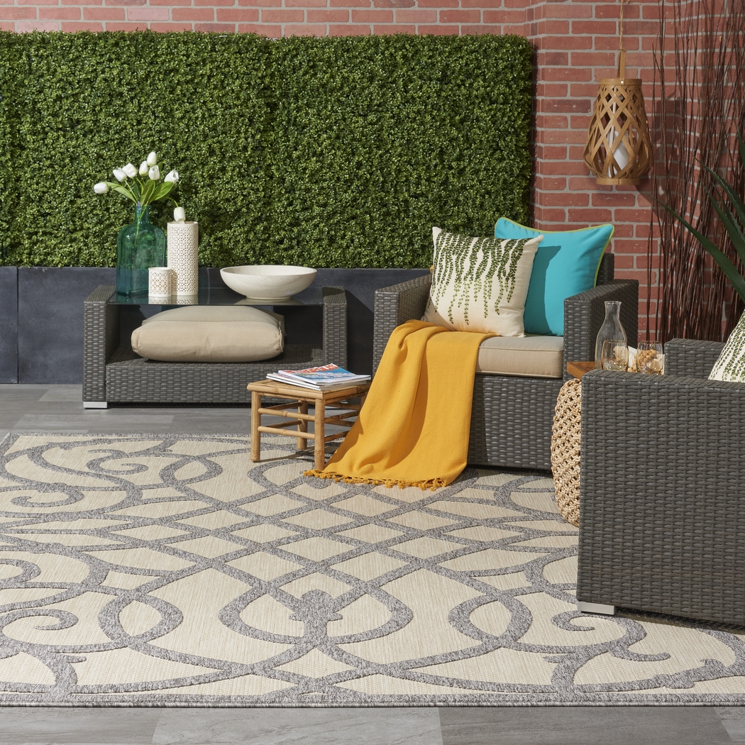 Cammie Gray 8' x 10' Indoor/Outdoor Rug - Thumbnail - Image 9