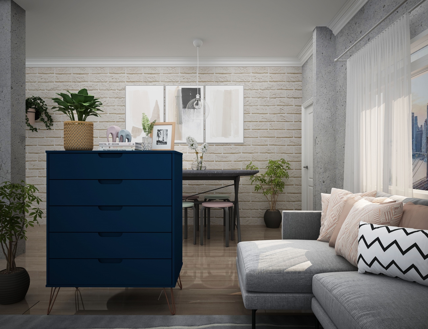 Camomile I Midnight Blue Dresser - Thumbnail - Image 3