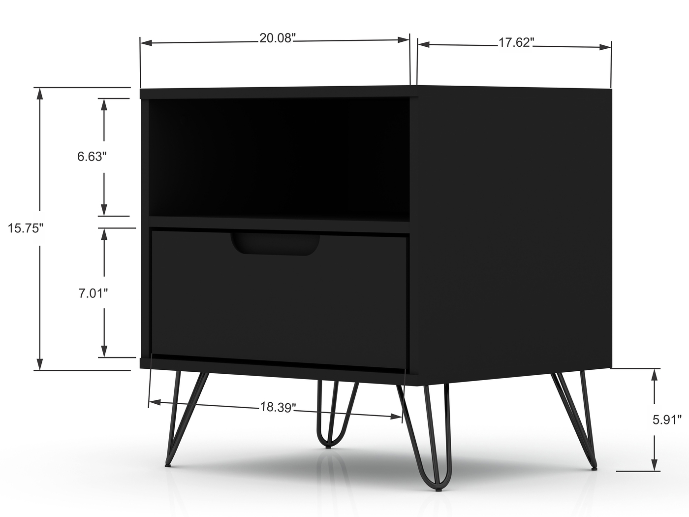 Camomile IV Black Nightstand - Thumbnail - Image 3