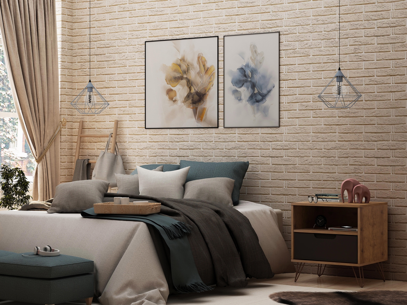 Camomile IV Gray Nightstand - Thumbnail - Image 2