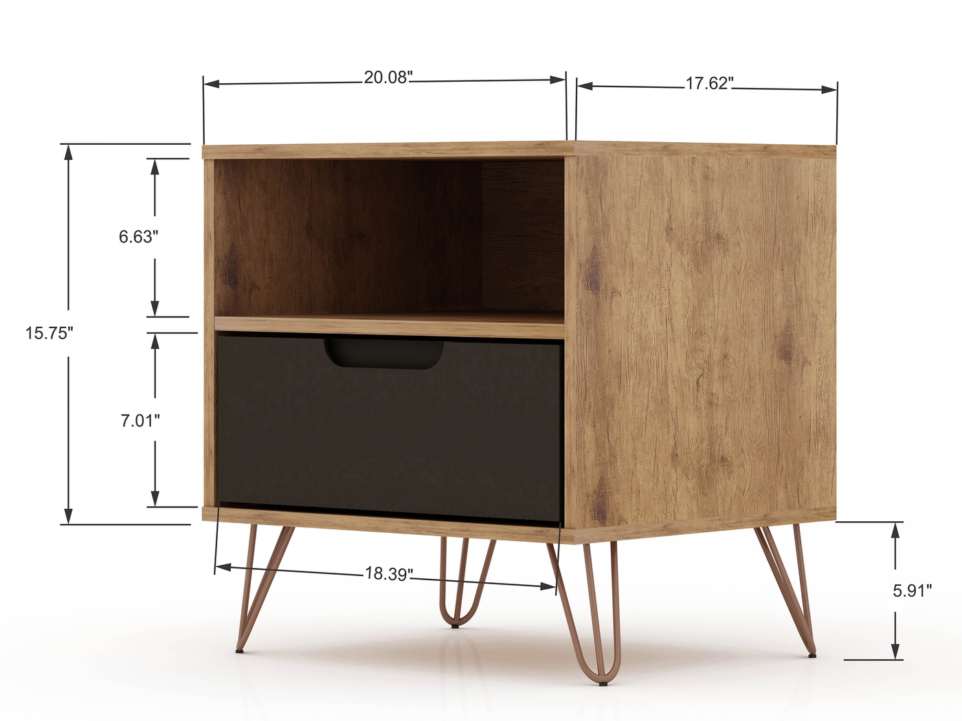 Camomile IV Gray Nightstand - Thumbnail - Image 3