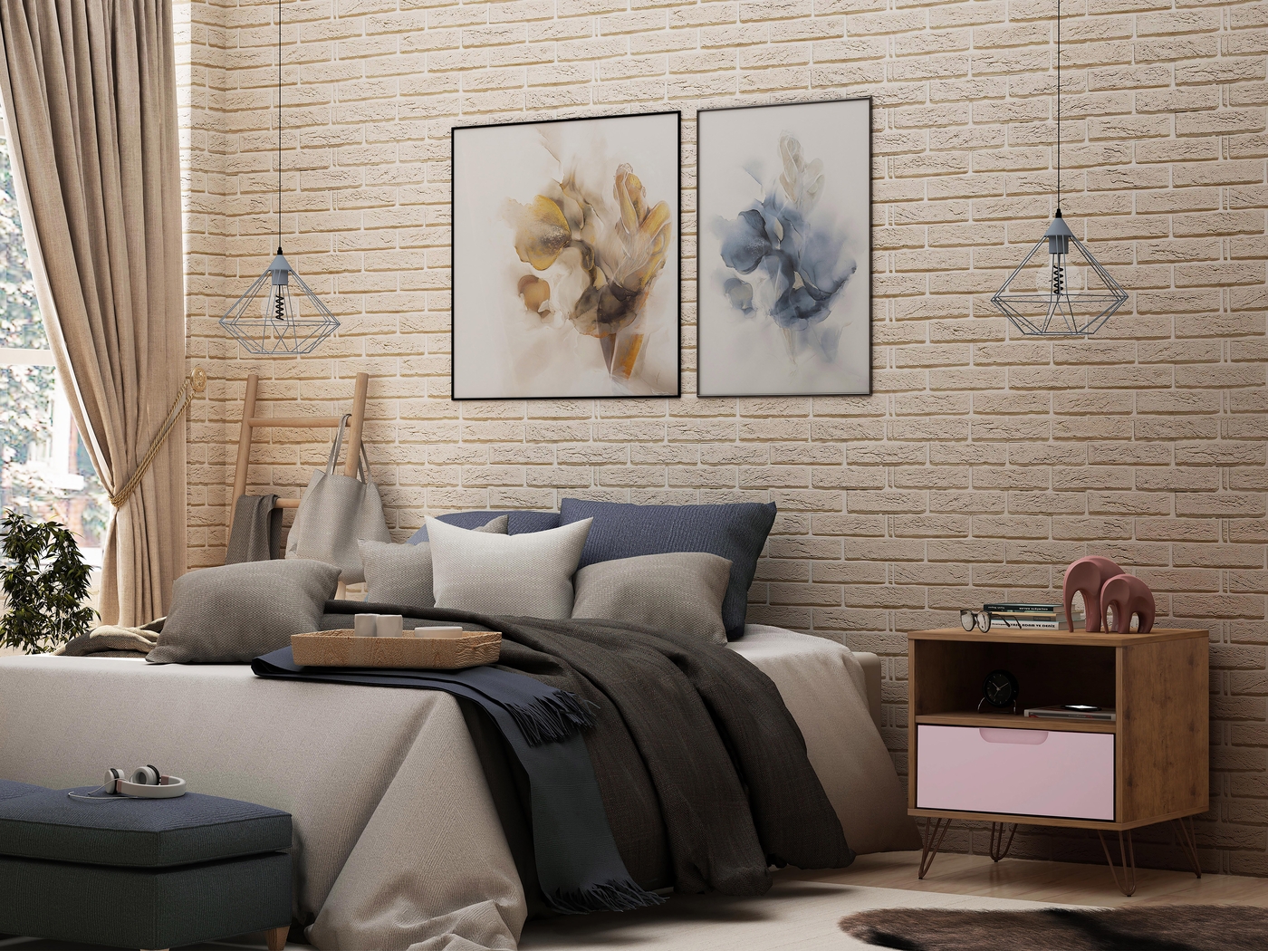 Camomile IV Pink Nightstand - Thumbnail - Image 2