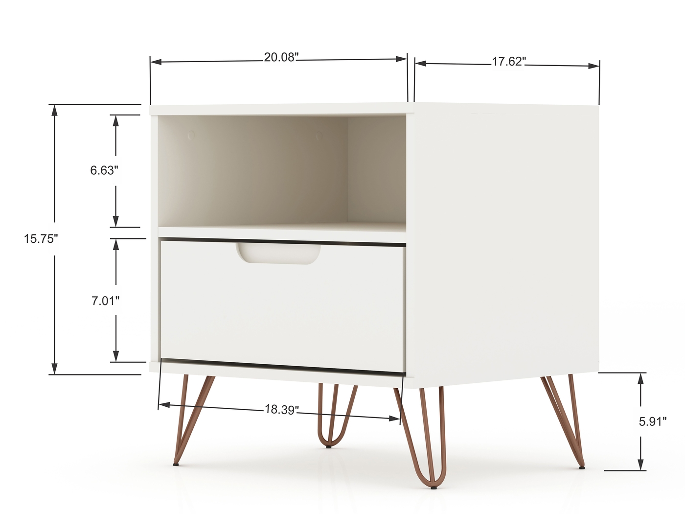 Camomile IV White Nightstand - Thumbnail - Image 3