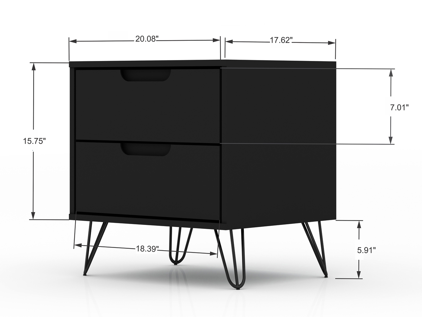 Camomile V Black Nightstand - Thumbnail - Image 3