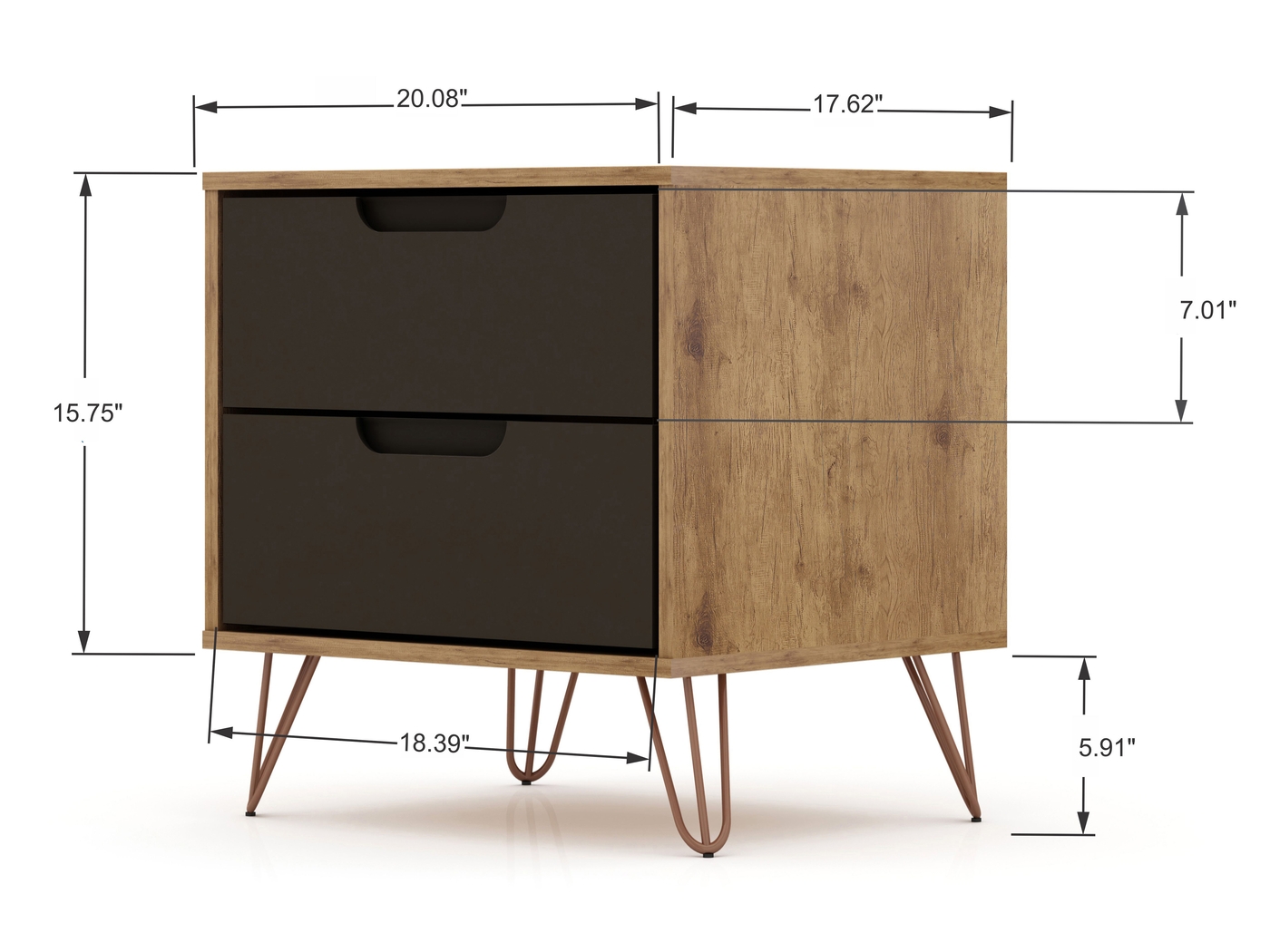 Camomile V Gray Nightstand - Thumbnail - Image 3