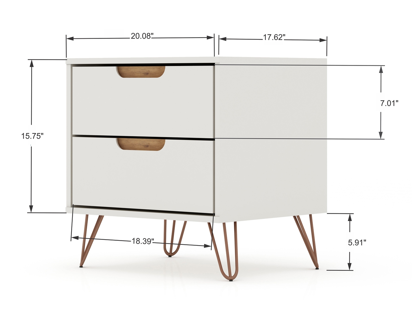 Camomile V Off-White Nightstand - Thumbnail - Image 3