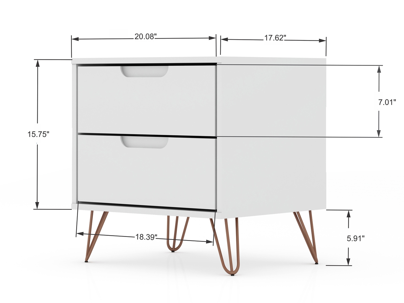 Camomile V White Nightstand - Thumbnail - Image 3