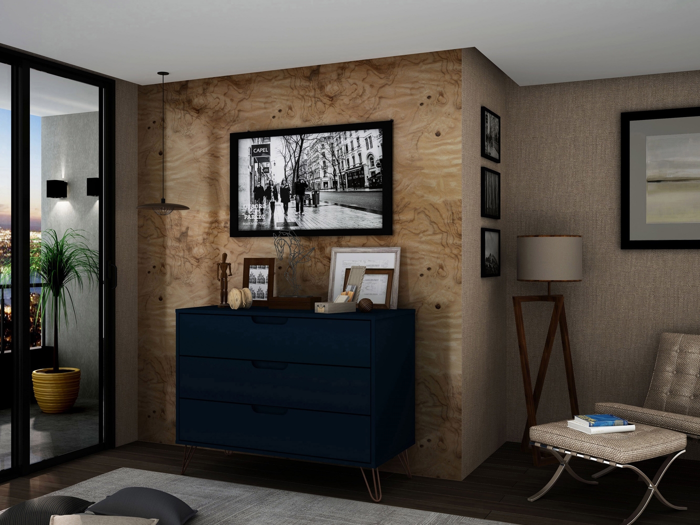 Camomile VI Midnight Blue Dresser - Thumbnail - Image 2