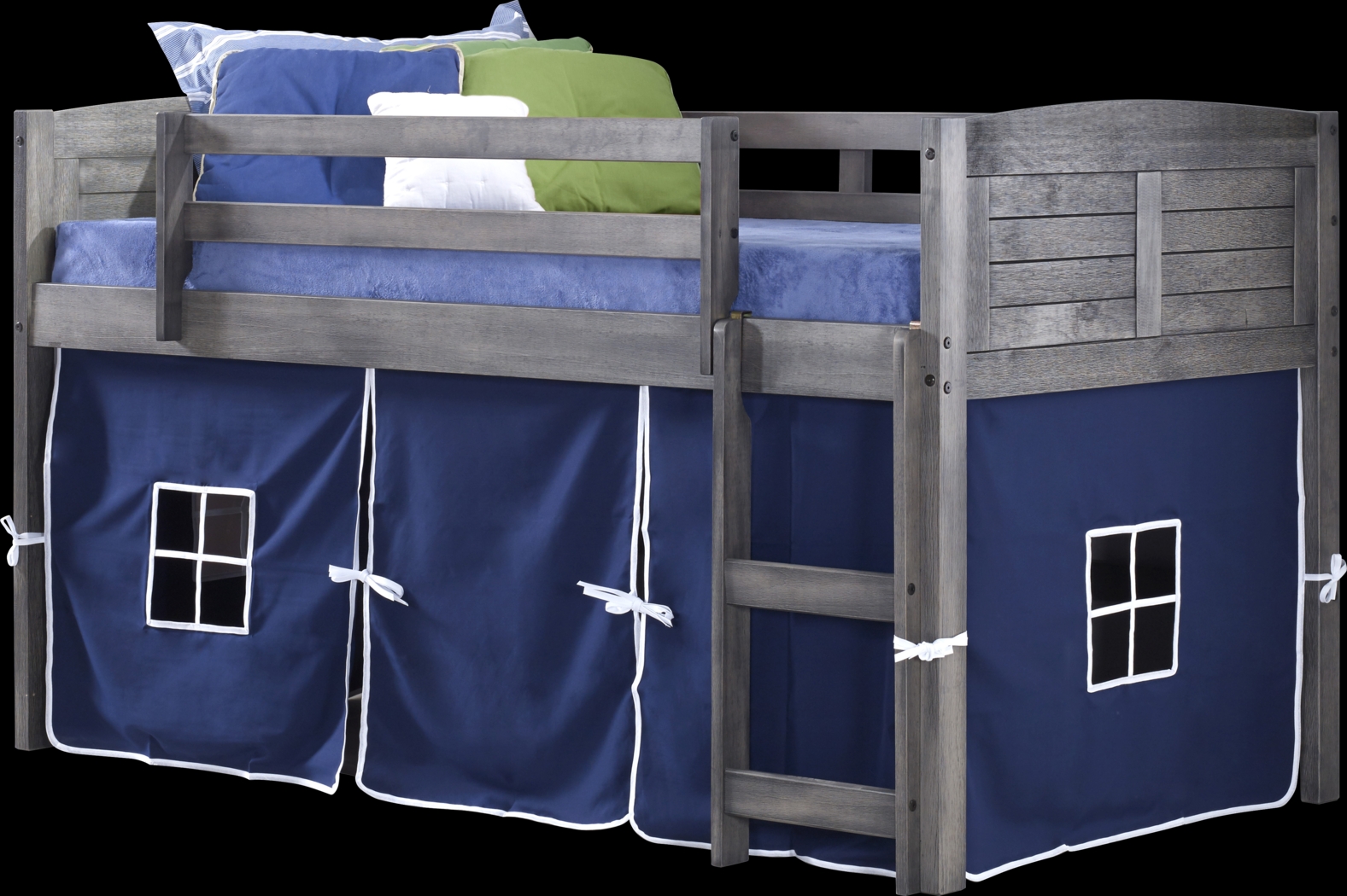 Camp Hideaway Gray Twin Jr. Loft Bed with Blue Tent - Thumbnail - Image 2