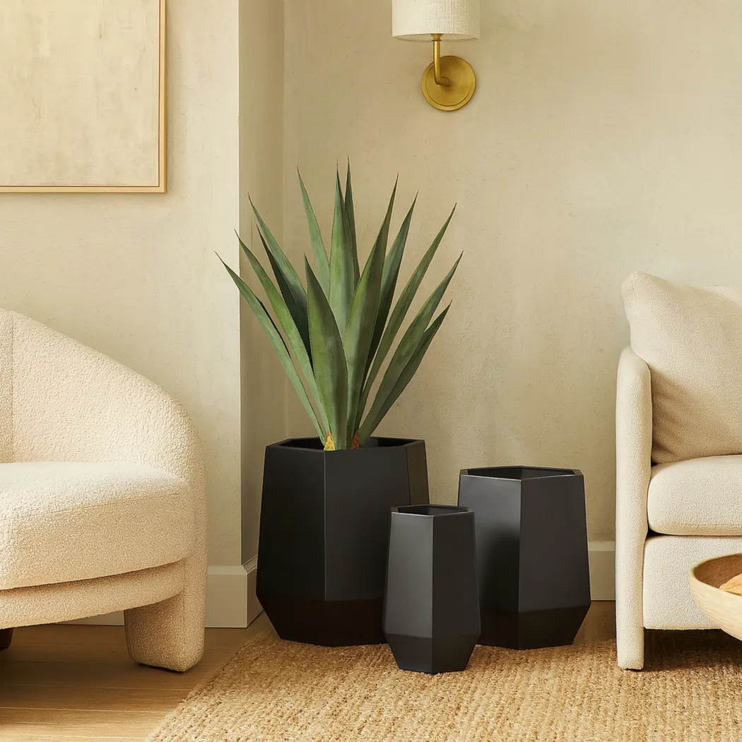 Camren Black Planter, Set of 3 - Image 2