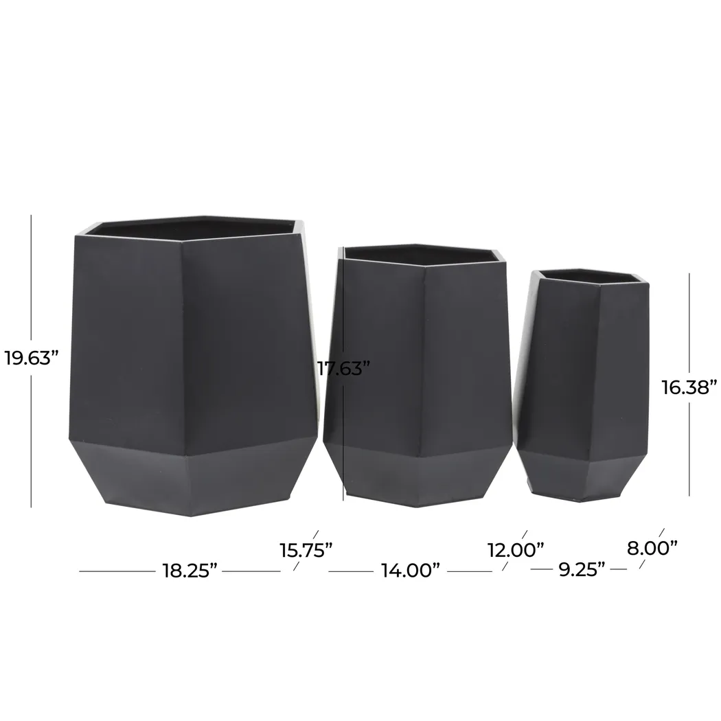Camren Black Planter, Set of 3 - Image 9