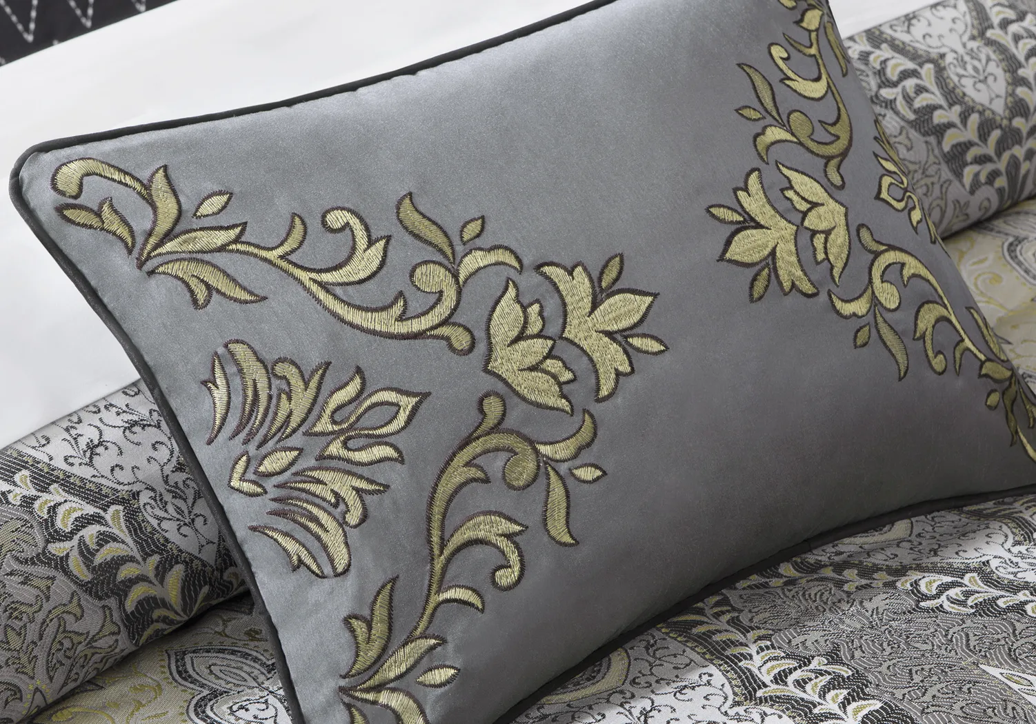 Camryn Gray 12 Pc Queen Comforter Set - Thumbnail - Image 2