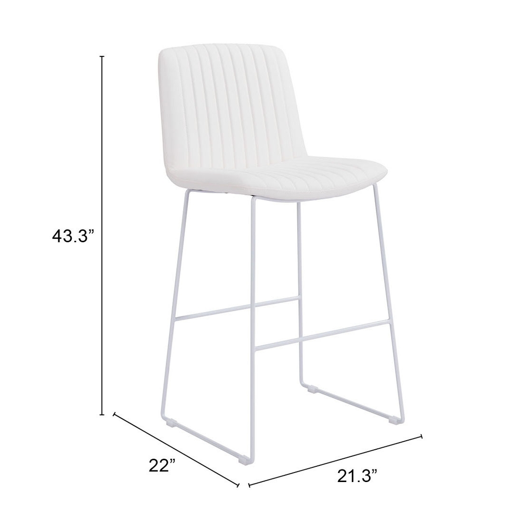 Camulet White Bar Height Stool, Set of 2 - Thumbnail - Image 8