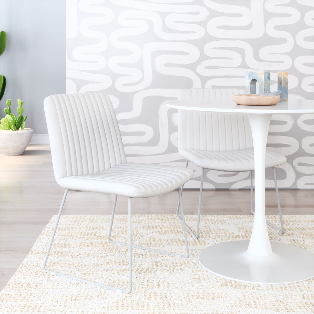 Camulet White Dining Chair, Set of 2 - Thumbnail - Image 4