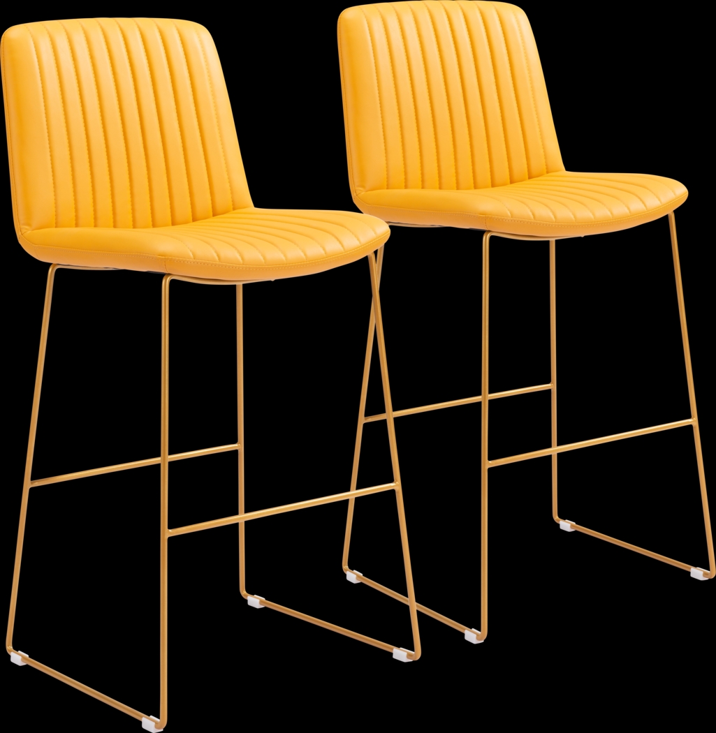Camulet Yellow Bar Height Stool, Set of 2 - Thumbnail - Image 1