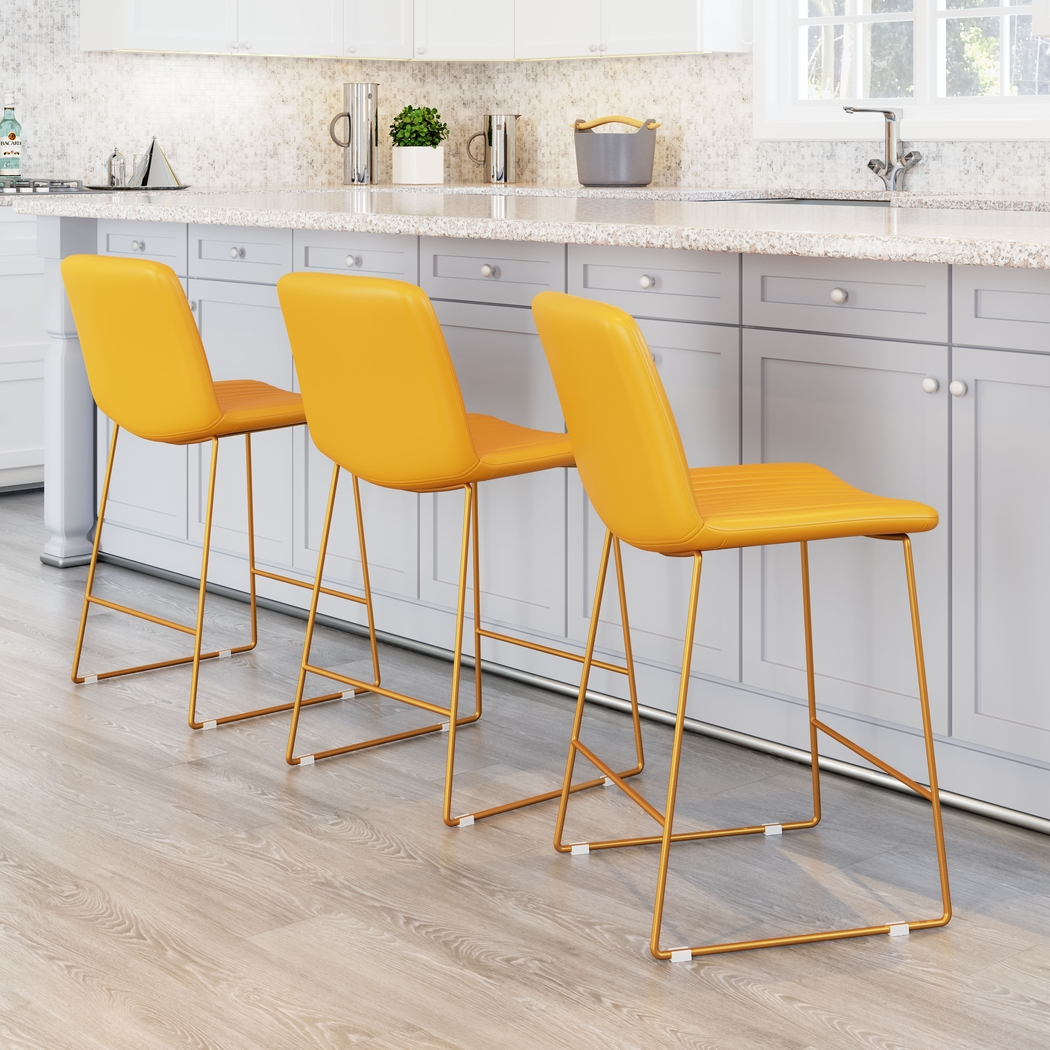 Camulet Yellow Counter Height Stool, Set of 2 - Thumbnail - Image 3