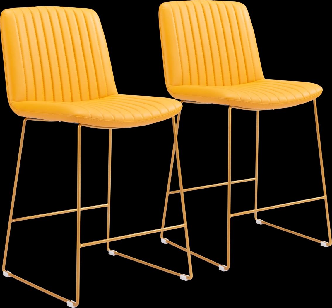 Camulet Yellow Counter Height Stool, Set of 2 - Thumbnail - Image 1