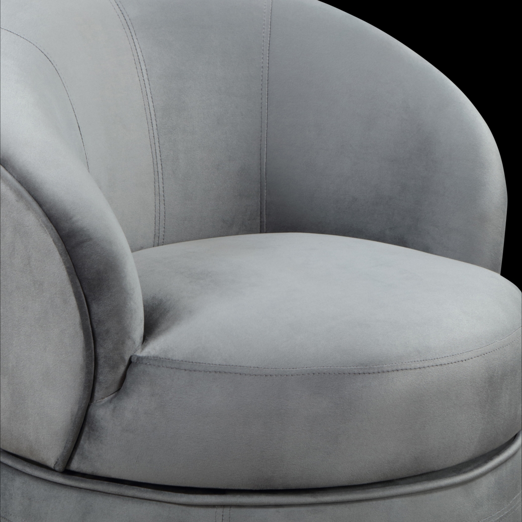 Camwick Light Gray Swivel Accent Chair - Thumbnail - Image 4
