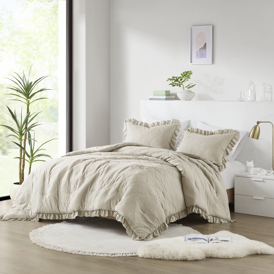 Canarioa Beige Full/Queen 3 Pc Comforter Set - Thumbnail - Image 2