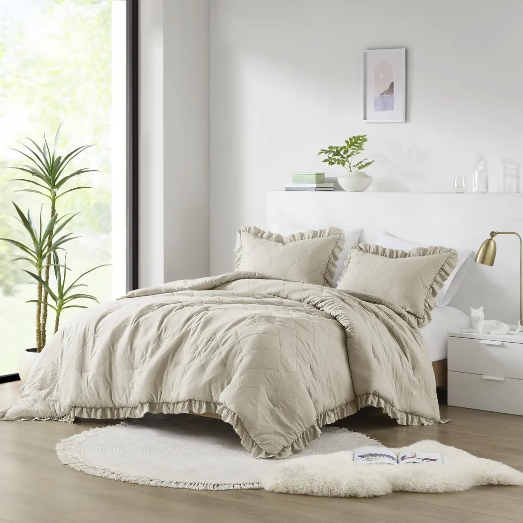 Canarioa Beige King/California King 3 Pc Comforter Set - Thumbnail - Image 2