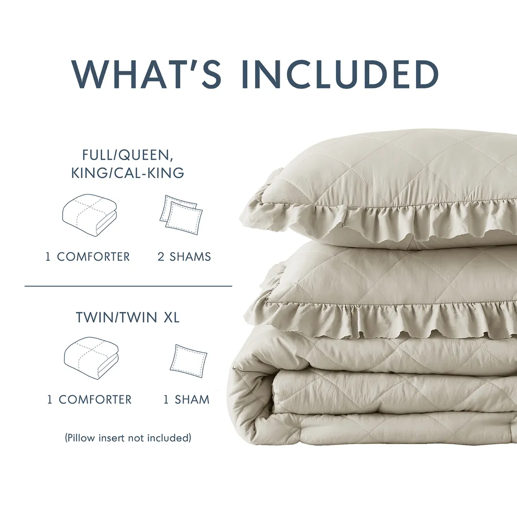 Canarioa Beige King/California King 3 Pc Comforter Set - Thumbnail - Image 11