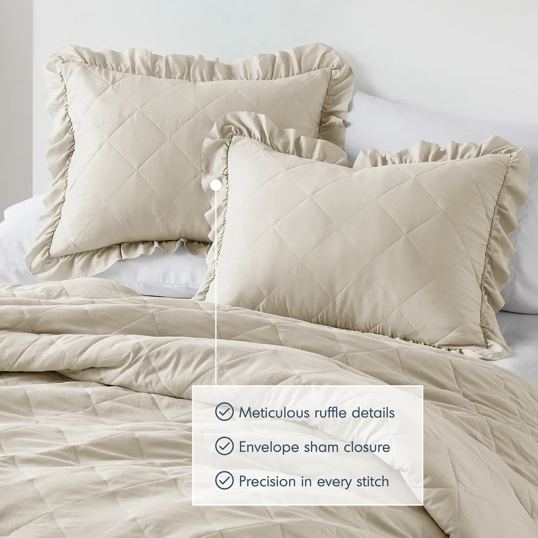 Canarioa Beige King/California King 3 Pc Comforter Set - Thumbnail - Image 14
