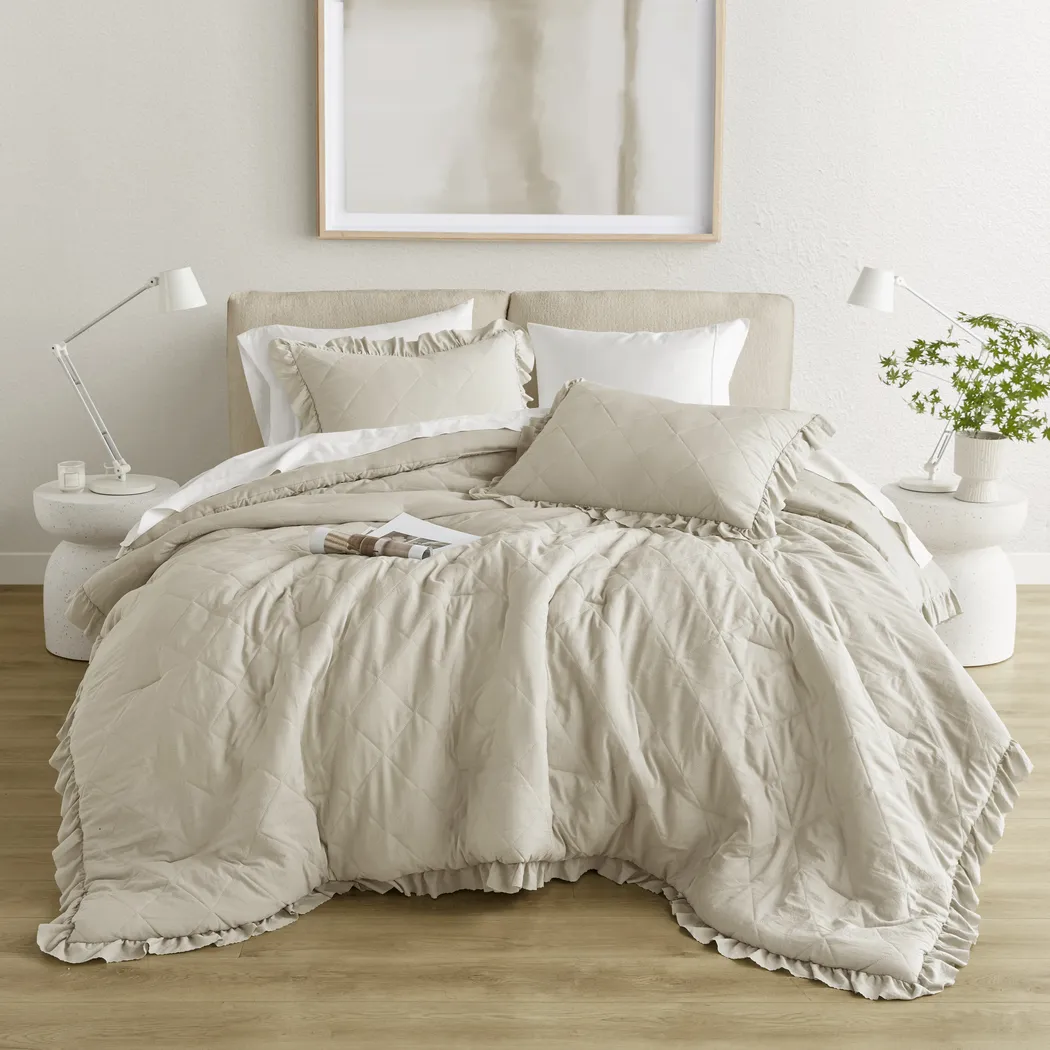 Canarioa Beige King/California King 3 Pc Comforter Set - Thumbnail - Image 3