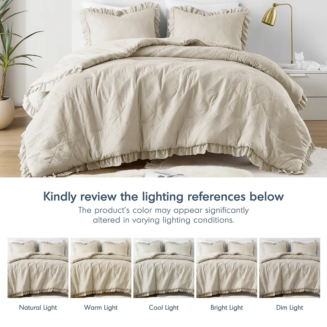 Canarioa Beige King/California King 3 Pc Comforter Set - Thumbnail - Image 10
