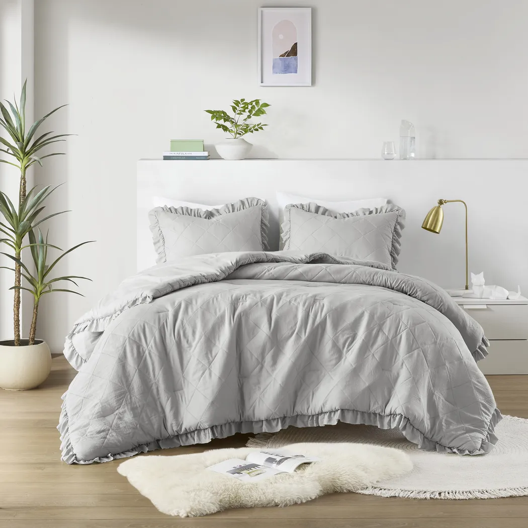 Canarioa Gray Full/Queen 3 Pc Comforter Set - Thumbnail - Image 2