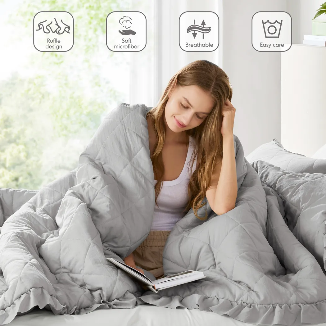 Canarioa Gray Full/Queen 3 Pc Comforter Set - Thumbnail - Image 11